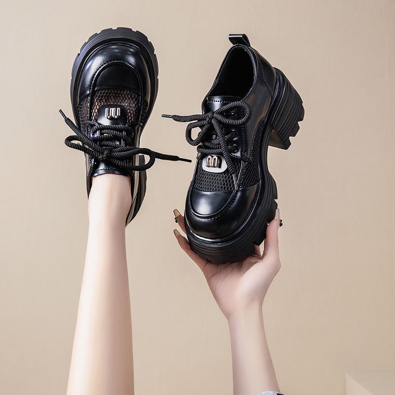 British style small leather shoes women's winter velvet 2026 new high-heeled platform versatile spring and autumn single shoes thick heel