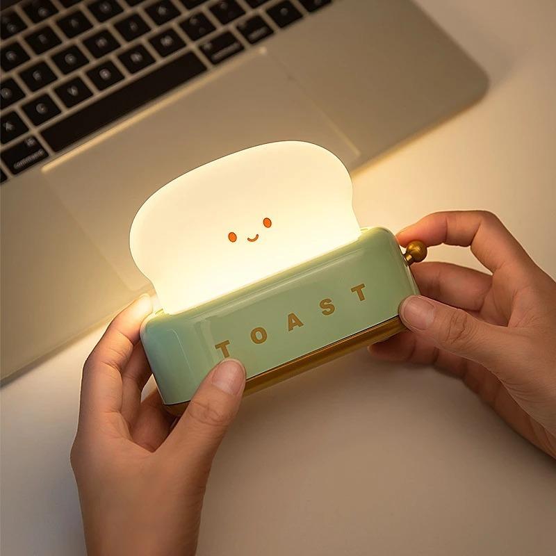 Светодиодный ночник для хлебопечки с зарядкой через USB, затемняющий эмоциональный свет для спальни, детский светильник для сна, забавный переключатель, светильник для настроения