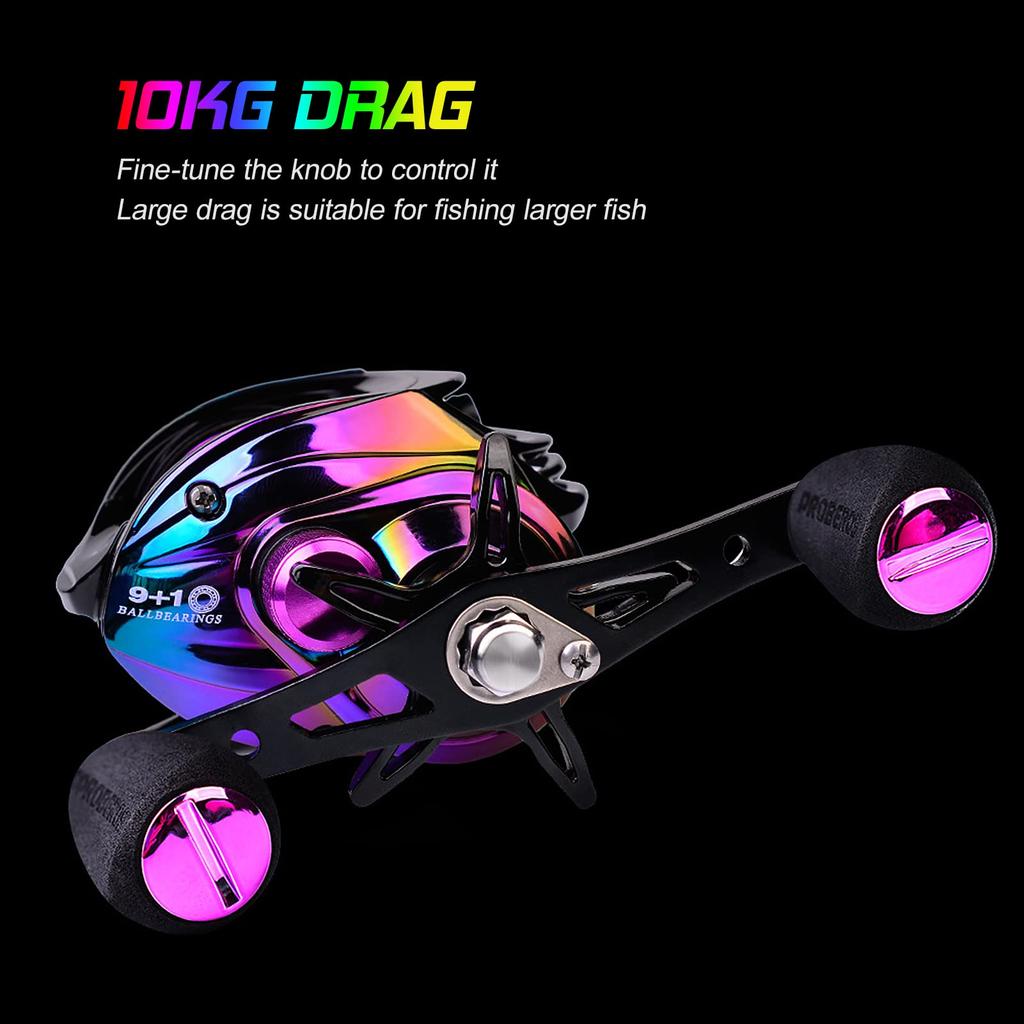 Wuyuzi Baitcasting BB Bearing Fishing Baitcast High Speed Fishing Reel with Baitcast Fishing Accessories Reel, 9+1 Reel, 7.21 Wheel, Left/Right,
