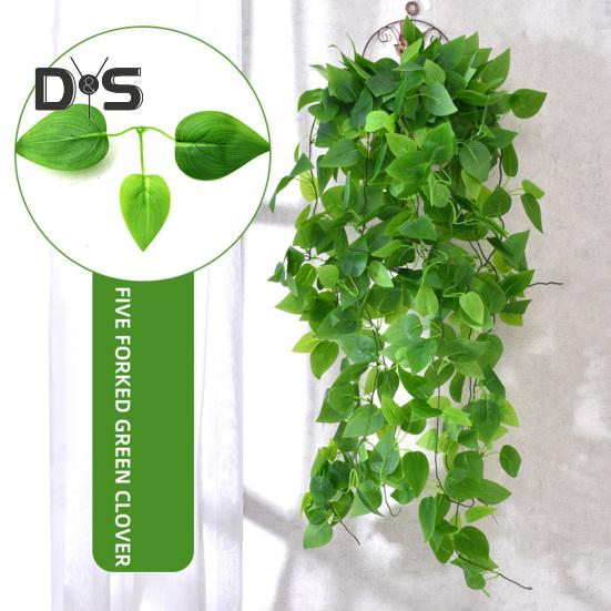 1 букет, яркое искусственное растение без полива, уникальное 5 вилок, имитация зеленого растения Scindapsus Cirrus