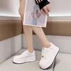 2025 весна новая кожа белые туфли туфли на платформе ретро мода универсальная повседневная обувь легкая спортивная обувь кеды