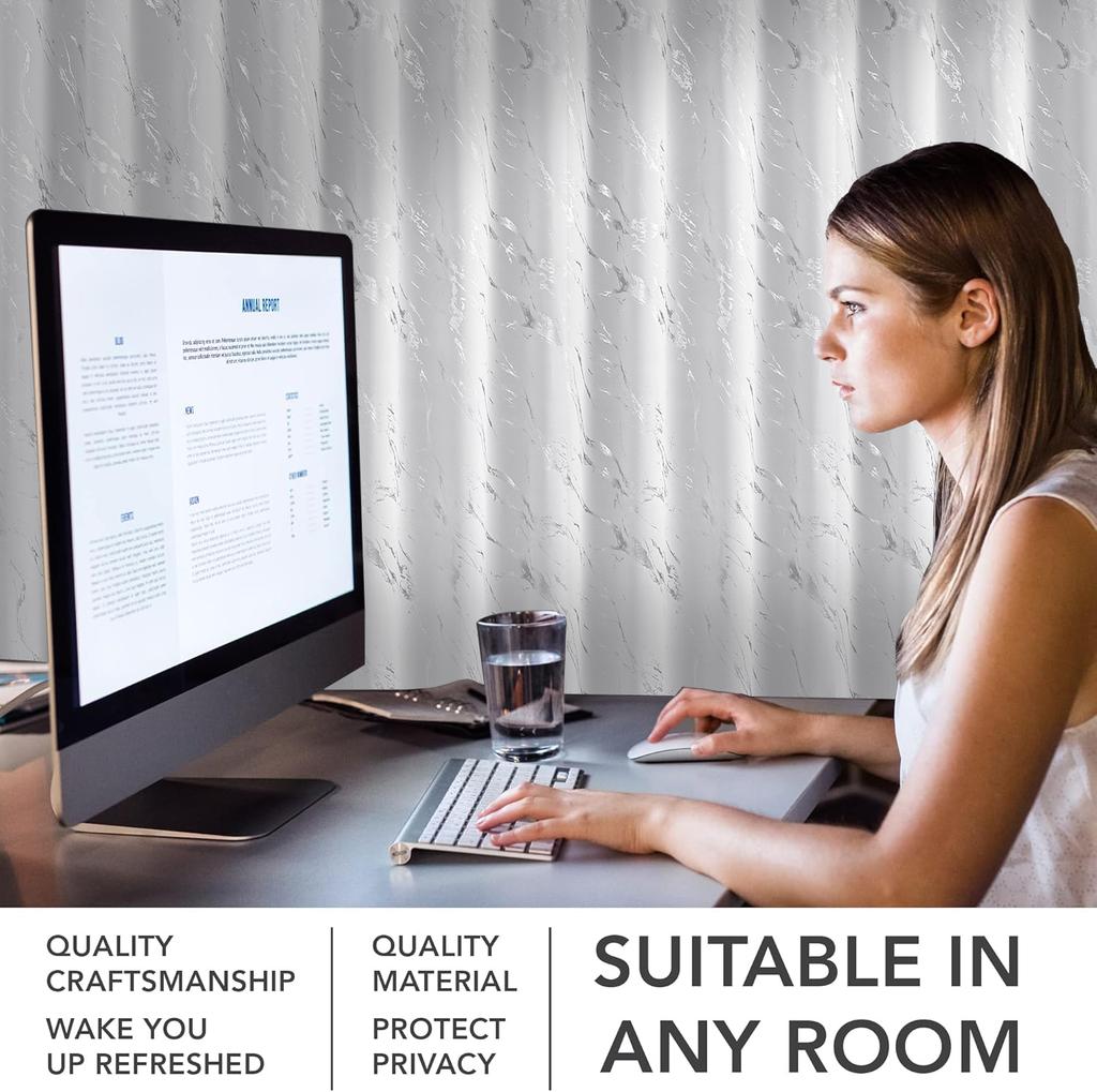 Gold/Silver Printed Blackout Curtains Window For Living Room Bedroom High Shading Door Black Out Curtains Thick Blinds Drapes