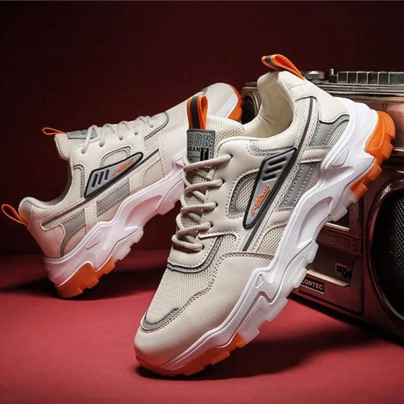 Men's Breathable Mesh Running Sneakers Running Shoes Outdoor Anti-skid Sports Running Shoes Man Fashion Sports Shoes