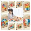 Wooden 3d Puzzle Cognitive Animal Traffic Shapes Matching Blocks For Early Education