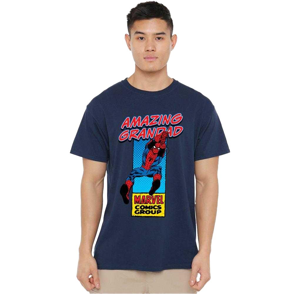 Marvel Comics Mens Amazing Grandad Spider-Man Corner Box T-Shirt