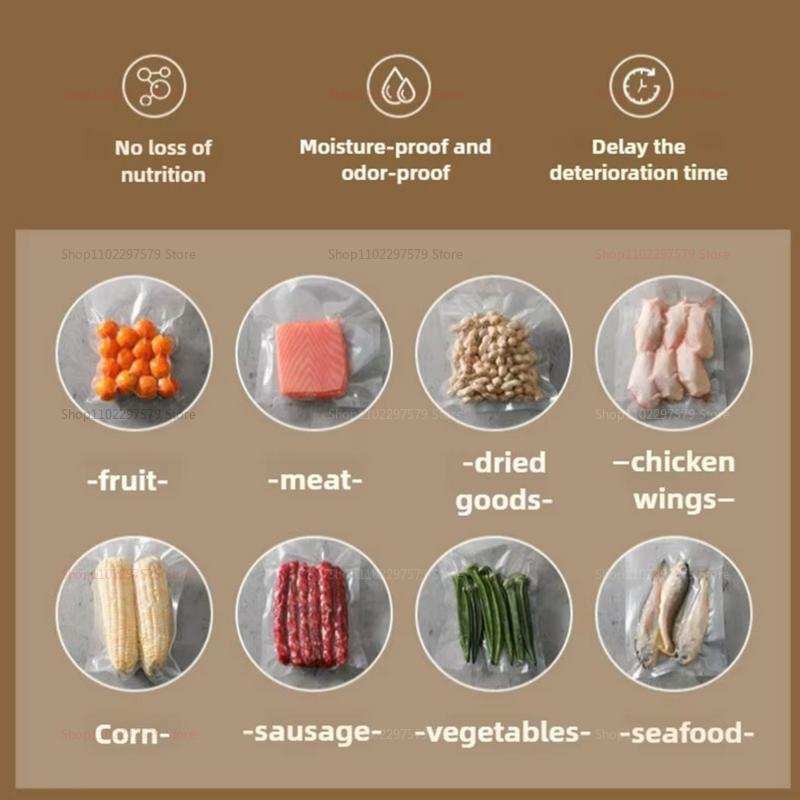 2025 Автоматическая машина для вакуумной запайки продуктов с пакетом для запайки, для сохранения свежести продуктов, портативный кухонный вакуумный запайщик, 220 В