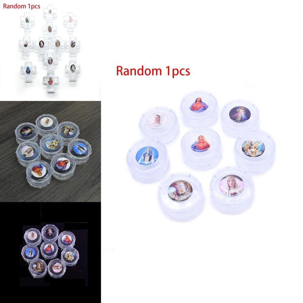 Прочная пластиковая коробочка для розария с уникальным случайным изображением для подарков на крещение и свадьбу