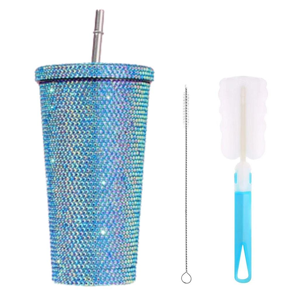 Insulated Glitter Coffee Cup Double Layer Stainless Steel Water Bottle Girl