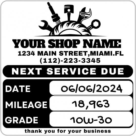 Oil Change Stickers With No Residue, Personalized Oil Change Reminder Sticker For Windshield, Clear Next Service Due Labels For Car Auto Vehicle