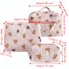 3PCS Soft Toiletry Pouch Large Capacity Cartoon Cosmetic Organizer Quilted Cotton Makeup Bag  Women