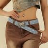 Women Wide Belt Solid Color Design Butterfly Buckle Versatile Belt Dress Shirt Tops Jeans Waistband Fashion Accessories