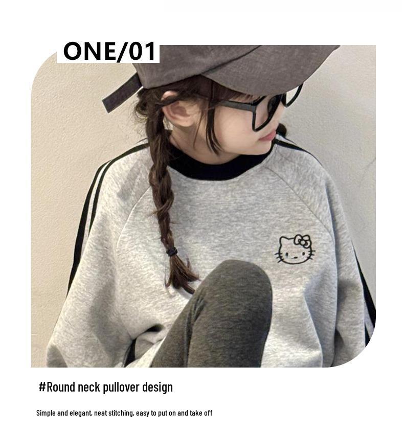 Девочковая толстовка Hello Kitty с начесом - Коллекция Осень/Зима 2025