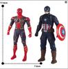 17 см Детские игрушки Фигурки Marvel Аниме Человек-паук Халк Фигурка действия Железный человек Мультяшная Детская игрушка Рождественский подарок Светящаяся кукла Хобби
