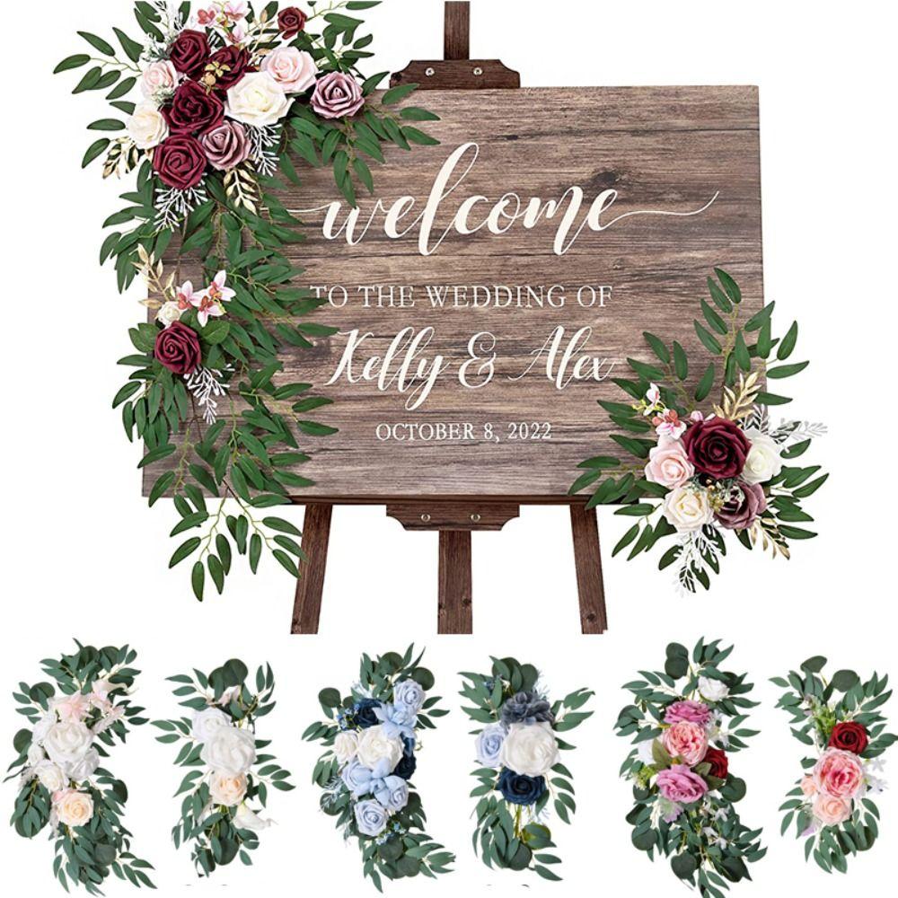 Eucalyptus Fake Floral Wedding Decorations Ceremony Flower Wreath Arch Flowers Kit  Wedding Party