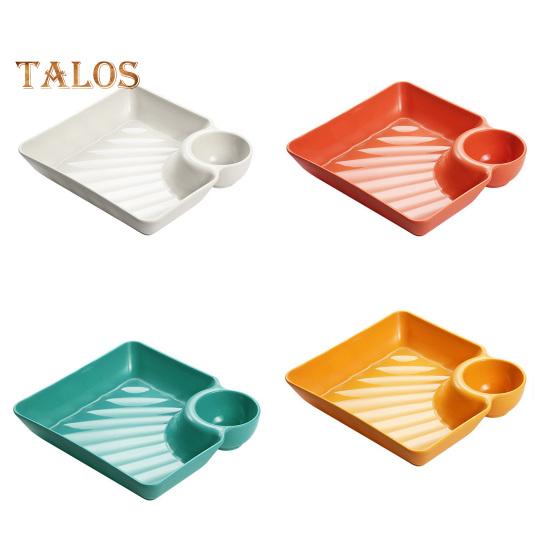 Диетическая тарелка с соусом для макания. Многоцелевая квадратная полезная секционная тарелка пищевого качества для ресторана.