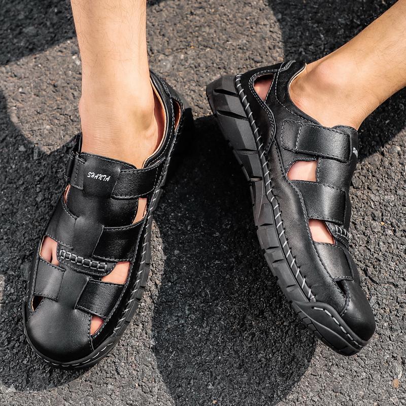 Мужские сандалии ручной работы Сандалии для активного отдыха Кожаные сандалии Пляжная обувь Походные сандалии для активного отдыха из кожи