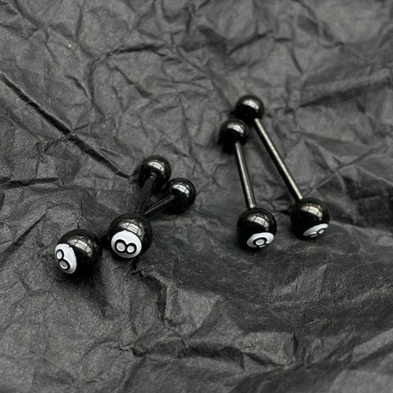 Бильярдные кольца для языка для женщин, ювелирные изделия для пирсинга языка из нержавеющей стали, длина стержня 12-16 мм для колец для пирсинга языка