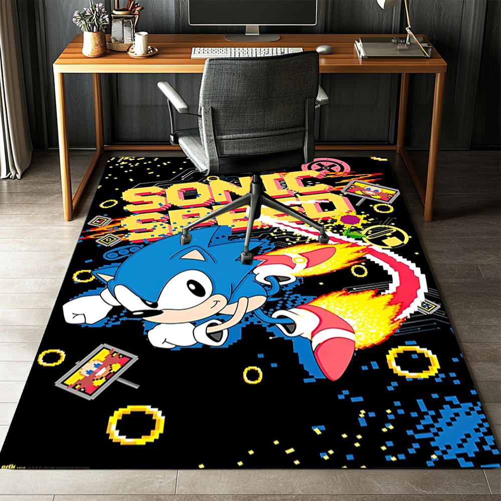 Sonic Printed Carpet Rug for Office Chair Living Room Bedroom Kitchen Room Decor Gifts