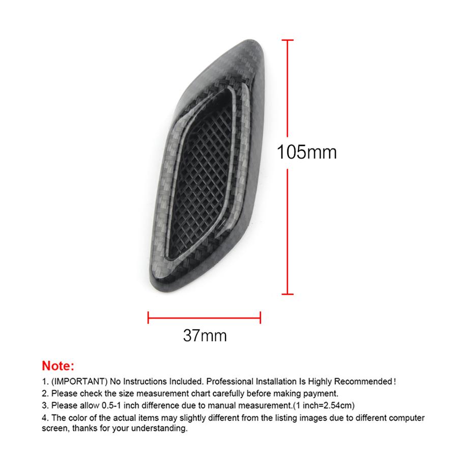 6X 3D Shark Gill Car Side Fake Vent Sticker Carbon Fiber Look Decoration Sticker