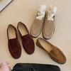 Супермягкая овечья кожа толстая подошва женская кожаная ретро не устают ноги мягкая подошва одинарная обувь один педаль ленивые маленькие кожаные туфли