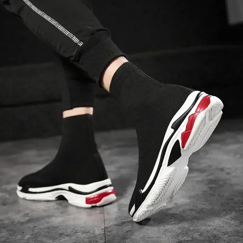 Shoes for Men Sneakers Men All Brands Tennis Loafers Shoes Tide Women Elastic Socks Shoes Fashion Casual Shoes Large 2024 Autumn