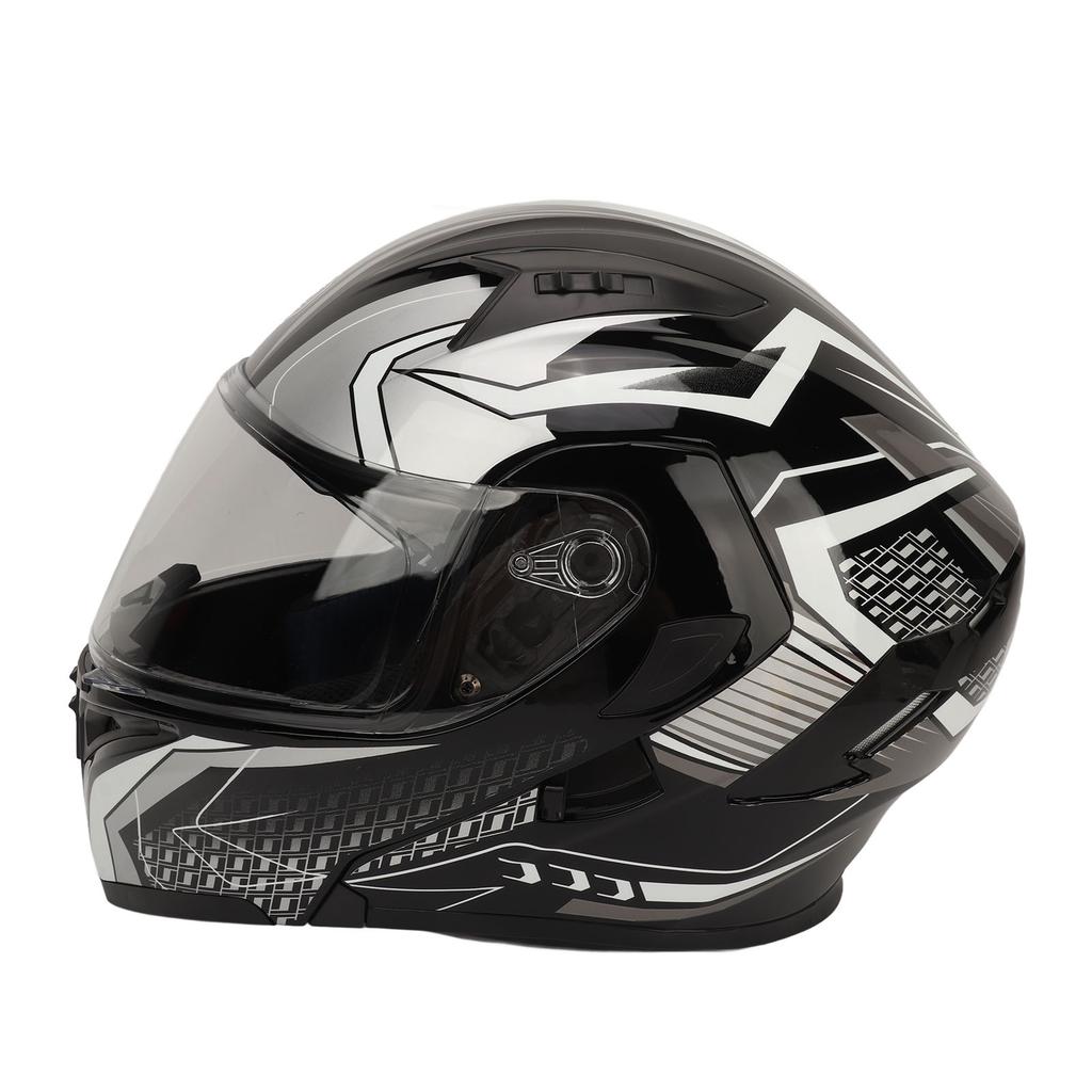 Мотоциклетный шлем-флип с очками, спойлером, дышащий, удобный шлем для езды на скутере, мотоцикле, белый, L