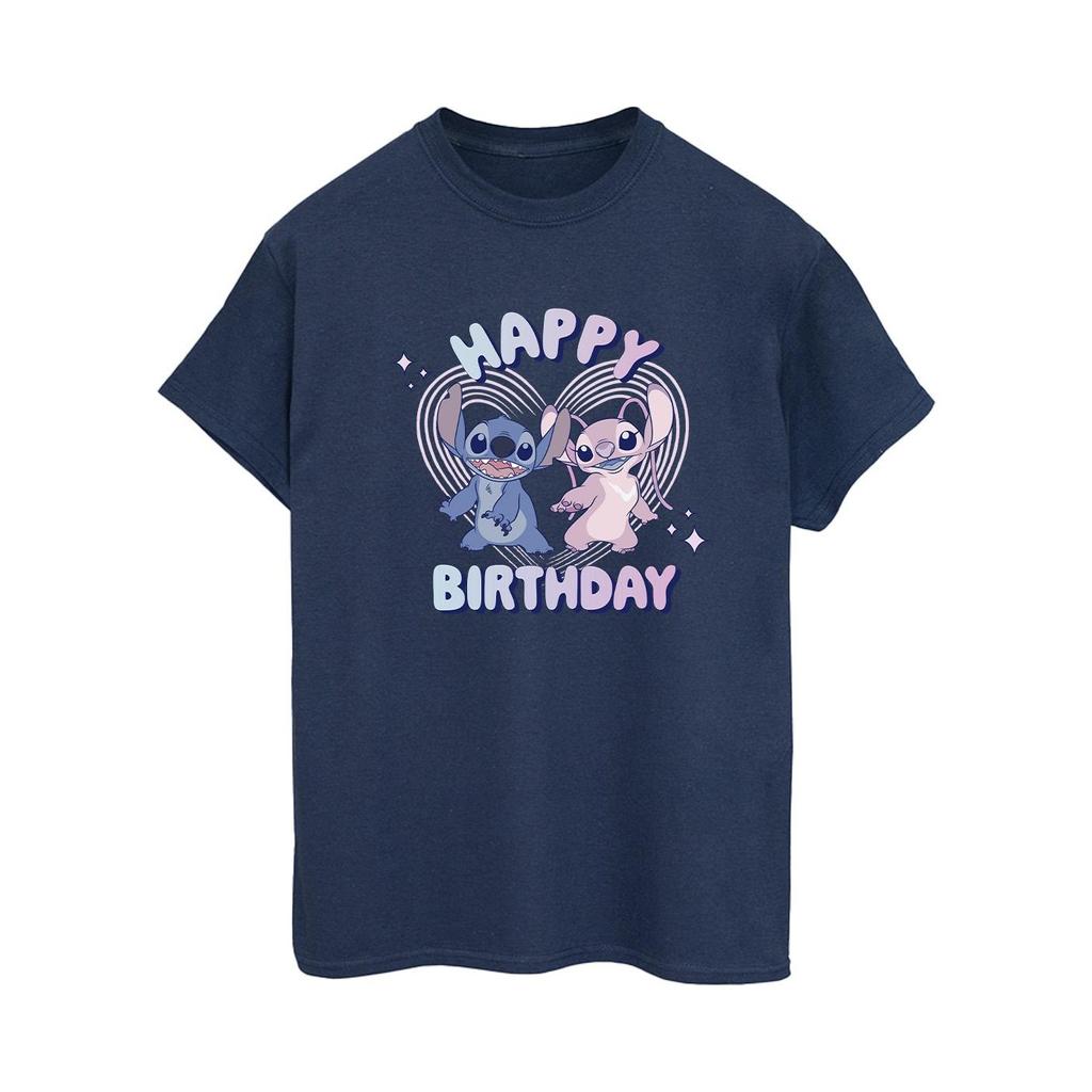 Lilo & Stitch Womens/Ladies Cotton Boyfriend Happy Birthday T-Shirt