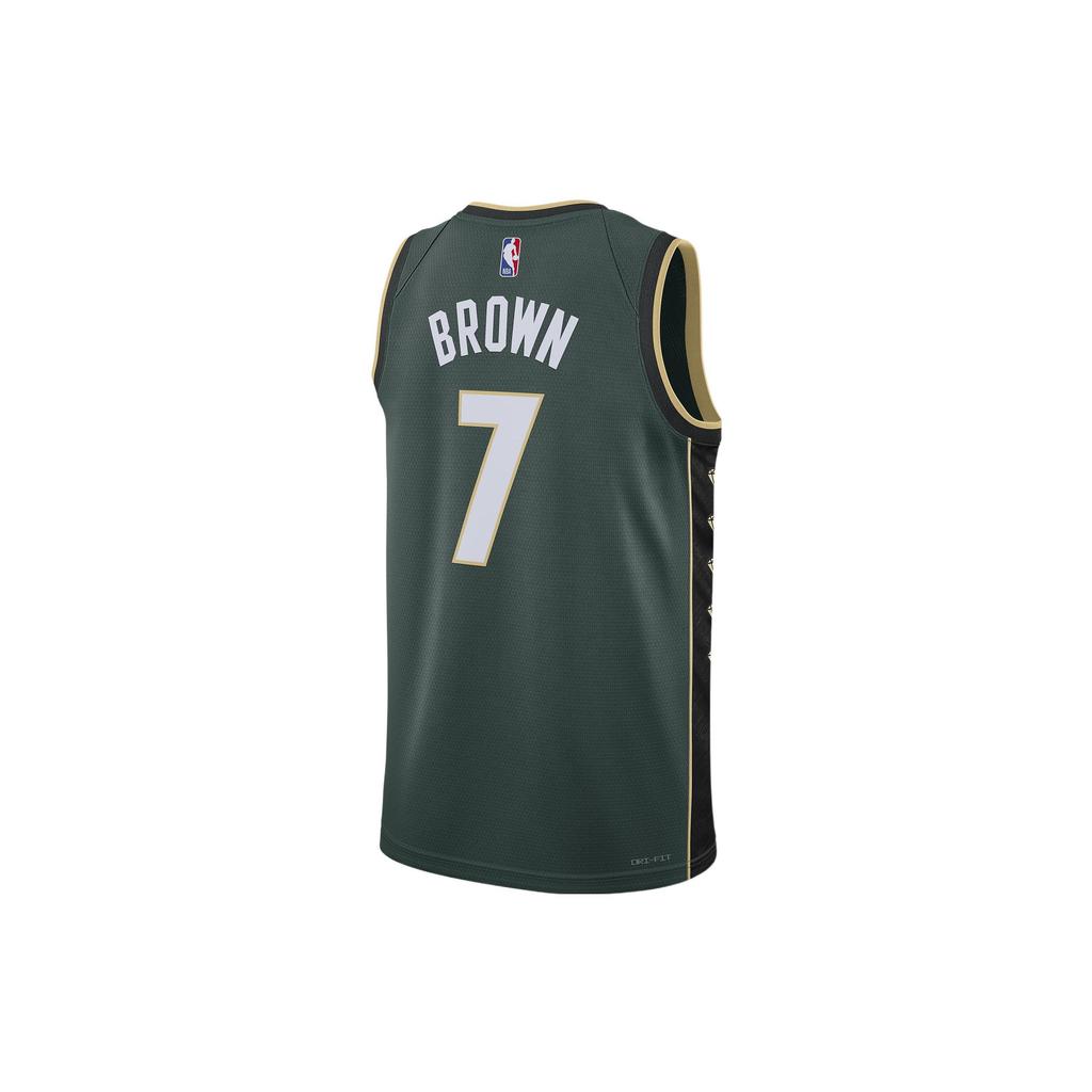 Nike Джерси NBA Dri-Fit City Edition 2022-23, Boston Celtics #7, унисекс-топы Jaylen Brown, темно-зеленые, DO9586-331