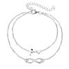 Letter Double Foot Chain Infinite Love Chain Women's Foot Chain Summer Gift Beach Gift For Mother