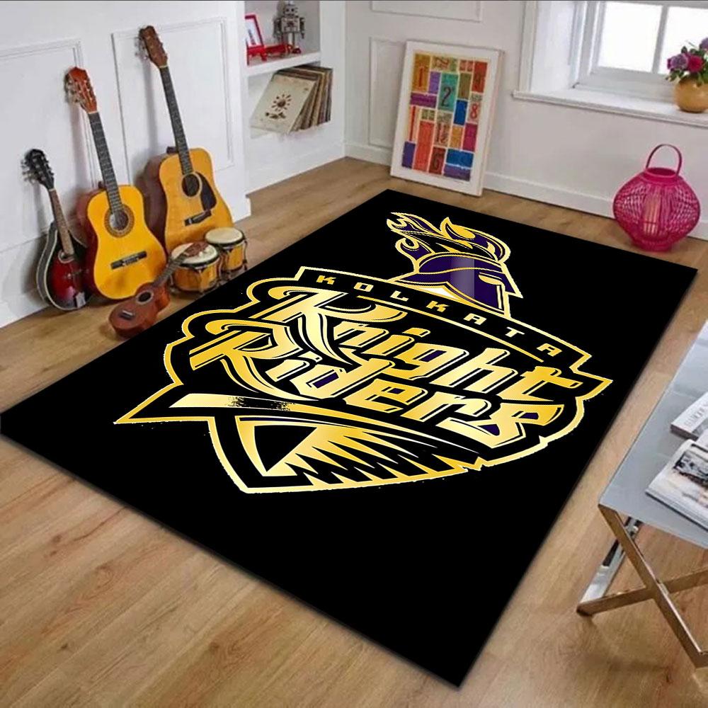 Knight Riders Team Logo Patterned carpet, non slip mat suitable for living room and bedroom sofas