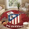 Custom Name Personalized Atletico Madrid Print Round Rug, Versatile Home Decor Carpet, for Playroom, Apartment, Balcony, Entryway, Hallway Gift