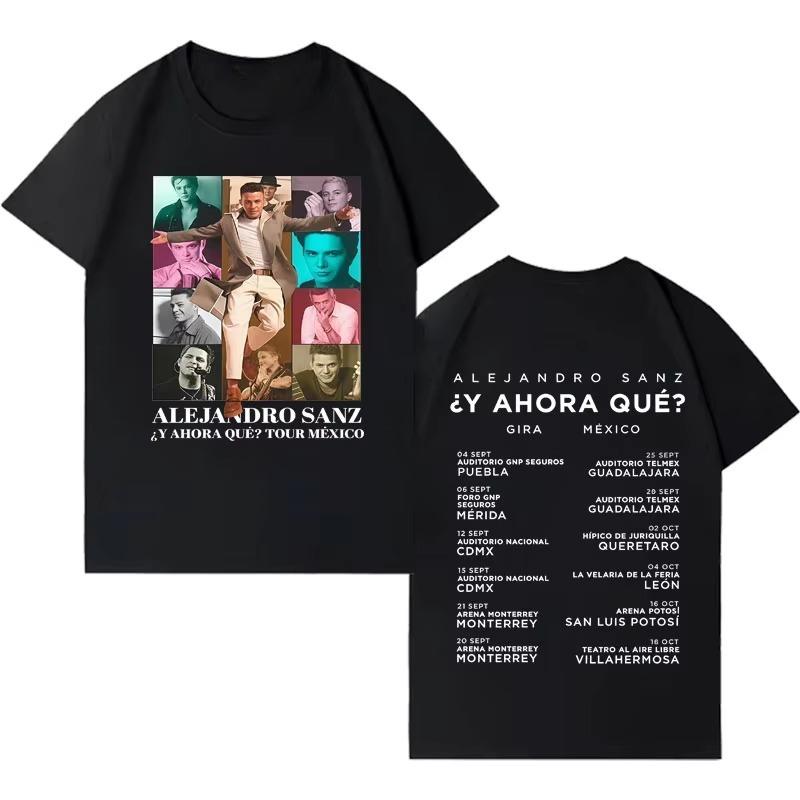 Singer Alejandro Sanz Fashion Graphic Cotton Gothic Short Sleeve Top 2026 Men Women Casual Clothing High Street Hot Sale