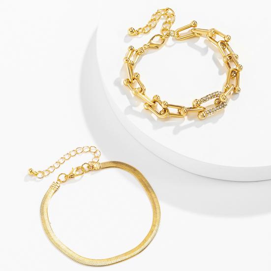 U-образные браслеты для женщин, панк-металл, браслет в форме змеиной кости, модный циркон