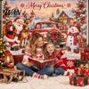 Christmas Wall Banner 70" x 45" Photography Backdrop, Winter Snow Scene Merry Party Backdrop Background, Holiday New Year Decoration for Photo
