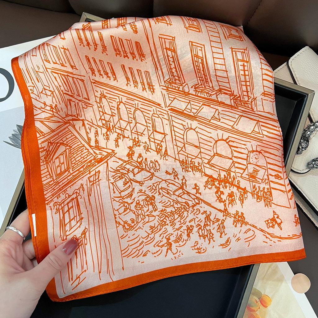 New 100% Natural Real Silk Scarf Women Bandana Square Scarves Wrap Kerchief Mulberry Fashion Luxury High Quality Hijab For Lady