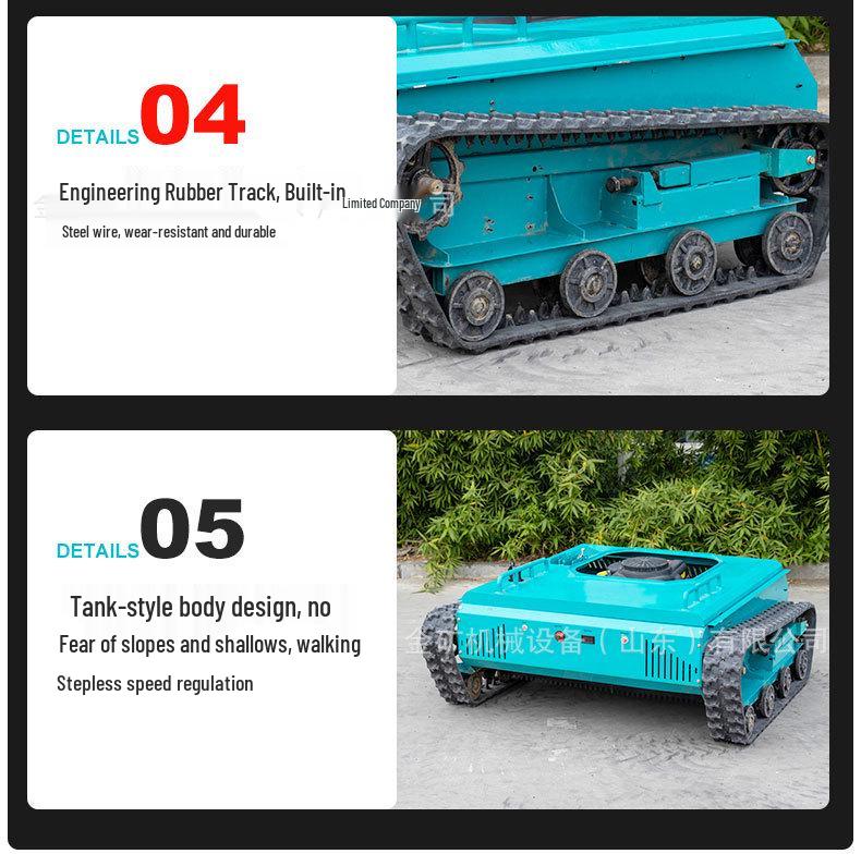 22HP Remote-Controlled Slope & Mountain Lawn Mower with Double Disc, Grass Crusher, and Household Weeder (CE Certified)
