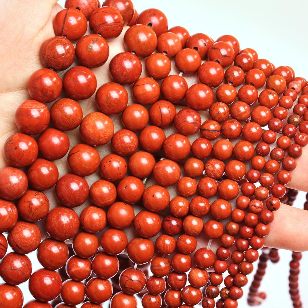 20/30/40 шт. 4/6/8/10 мм DIY круглые бусины из красного камня, подвески, аксессуары для изготовления ювелирных изделий, браслеты из натурального камня
