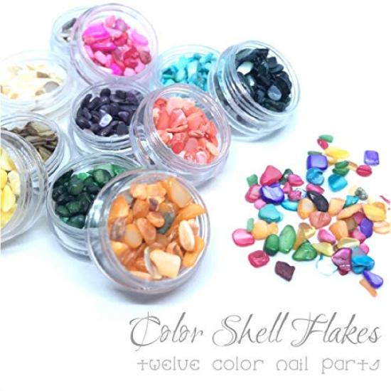 Dekorun Kobo Natural Shell Color Shell 12 Color Set Natural Nail Stone Gel Nail Nail Parts
