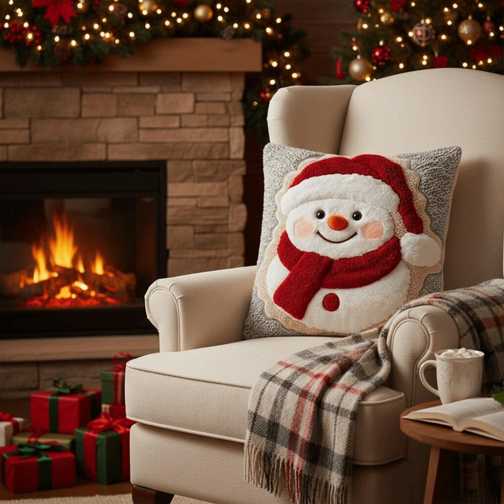 2D Printed Pillowcase Santa Claus Plush Pillow Cover Christmas Throw Pillow Cover  Home Decoration