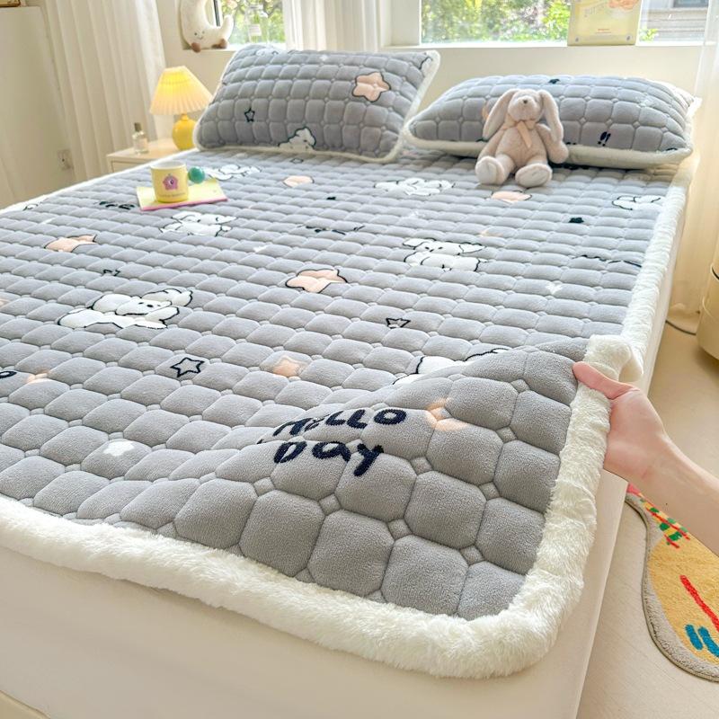 Матрас-подушка из молочного бархата для домашнего использования, зимний коралловый бархатный матрас для тепла и утолщения
