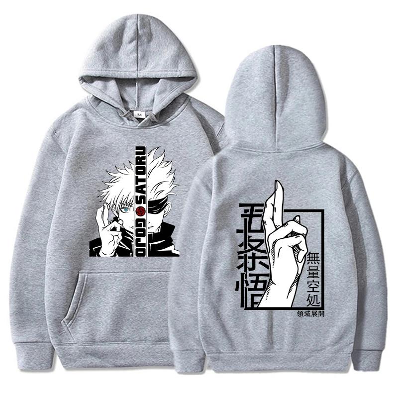 New Anime Sweatshirt Cool Gojo Satoru Graphic Printing Hoodies Fashion Casual Long Sleeve Pullover Fashion Sport Fleece Hoodie