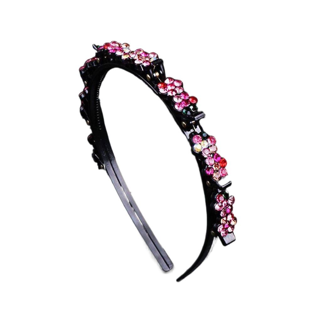 Обруч для волос с челкой в виде цветка сливы и стразами, элегантный блестящий цветок, четыре сезона