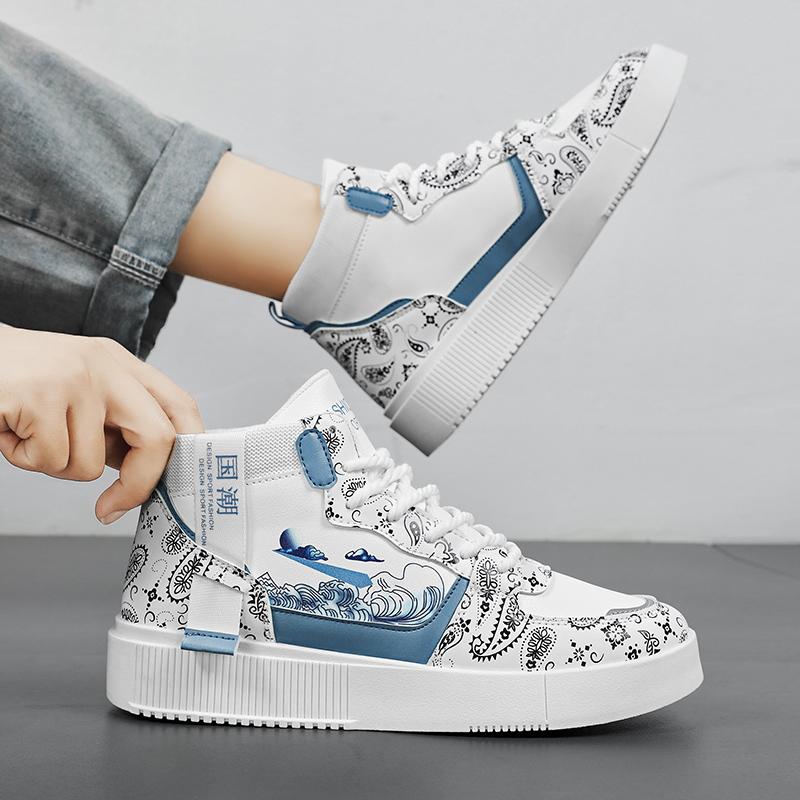 Hiphop Plaform Shoes Men Casual Sneakers High Top Graffit Comfortable Boots for Men Walking Running Shoes Trend Student Sneakers