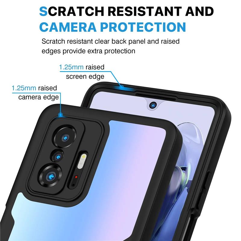 Двойной 360-градусный прозрачный чехол для телефона для Xiaomi Redmi Note 12 11 10 Pro 12S 11S 11A 12C Poco M3 M4 X3 NFC X4 X5 Pro 5G 4G противоударный мягкий чехол из ТПУ