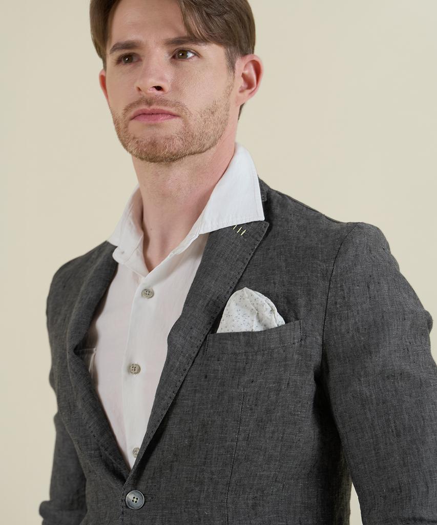 Panicale Charcoal Washed Linen Jacket