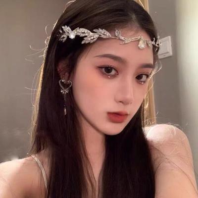 Crown Mori Leaves Full Of Diamond Bridal Лоб, Супер Фея В Бегу Принцесса Головной Убор, Аксессуары Для Свадебного Платья
