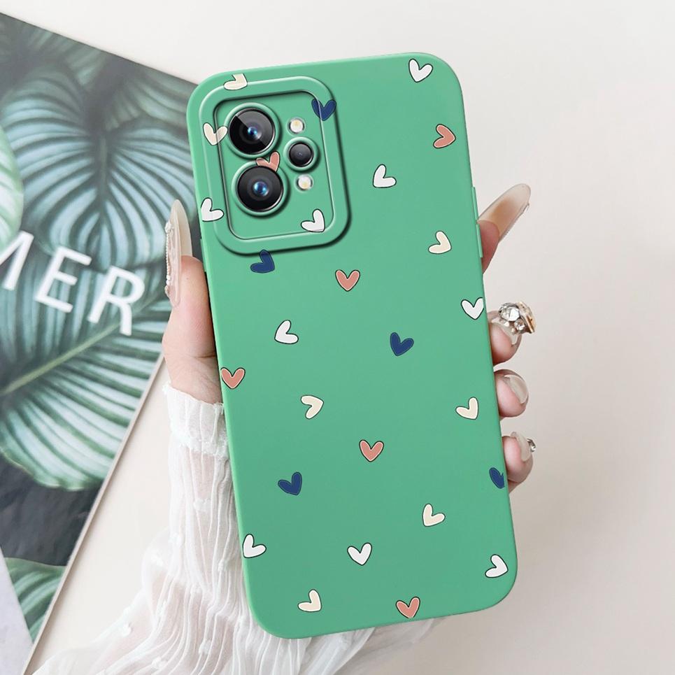 Девочковый чехол-сердечко для Realme GT2 Pro Чехол Realme GT Neo2 GT2 GT Neo 3T Funda Мягкий матовый силикон Защитная крышка для объектива Capa