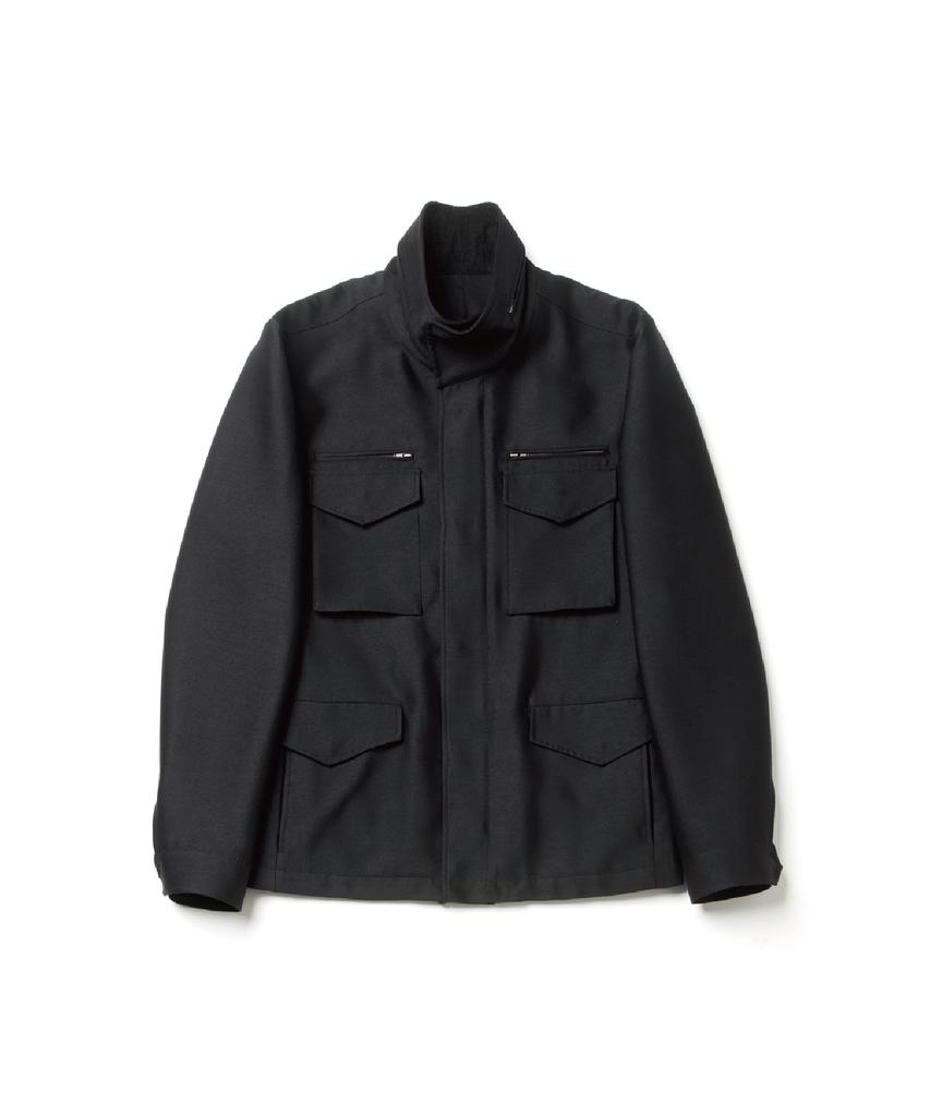 HATCHINGROOM Silent M65 Jacket Wool/Silk Black