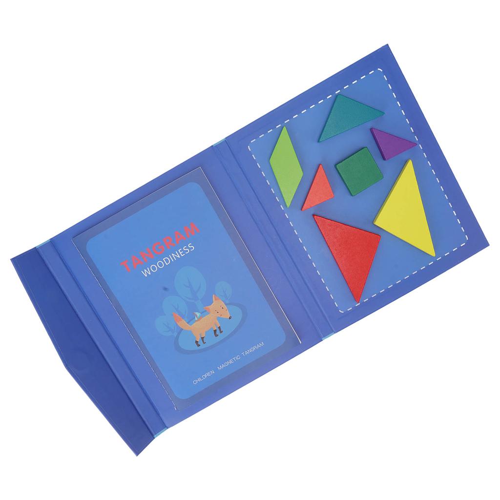 Игрушки Танграм Магнитный Скрепка Дизайн Обучающая Геометрическая Форма Головоломка Деревянный Узор Блоки Набор f