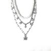 Zircon star pendant, pearl necklace, women's double-layer stacked wear, light luxury niche collarbone chain, neck chain 1111 new accessories